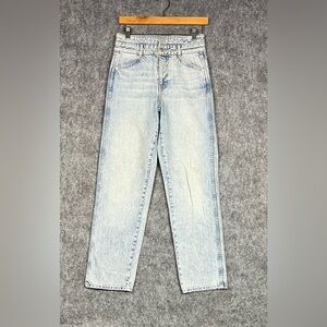 Veronica Beard Jeans Blake High Rise Straight Notch Jeans in Pebble Stone 26x29